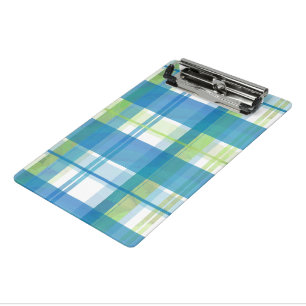 Mini Porte-bloc Madras Plaid Green et Blue