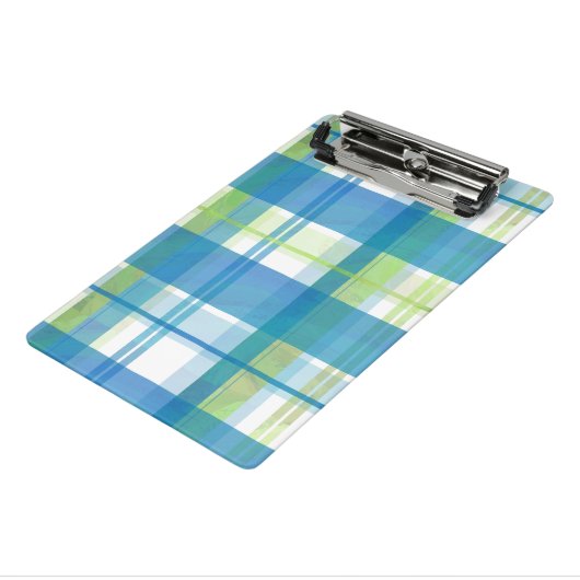 Mini Porte-bloc Madras Plaid Green et Blue (Angle3)