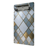 Mini Porte-bloc Marbre Or Grille Luxe Géométrie (Angle2)