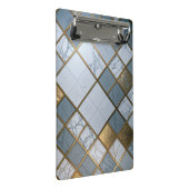 Mini Porte-bloc Marbre Or Grille Luxe Géométrie (Incliné)