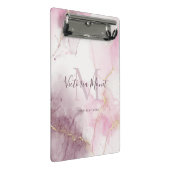 Mini Porte-bloc Marbre rose mauve veine d'or écriture scripturale (Incliné)