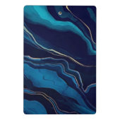Mini Porte-bloc Marine Blue Agate Marbre Gold Nom et Monogram Cli (Dos)