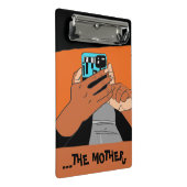 Mini Porte-bloc Mère Mains mobiles Cyan Orange Noir (Incliné)