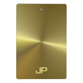 Mini Porte-bloc Métallurgie Or Moderne Élégant Monogramme (Dos)