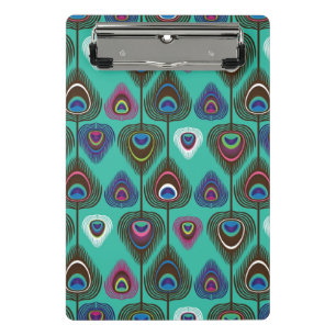 Mini Porte-bloc mignon motif en plumes de paon