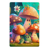 Mini Porte-bloc Mignons petits champignons verts adorables (Dos)