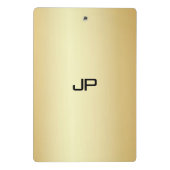 Mini Porte-bloc Modèle de monogramme Elégant en or Faux personnali (Dos)