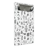 Mini Porte-bloc Modèle d'icônes de Noël noir et blanc – Mignon  (Incliné)