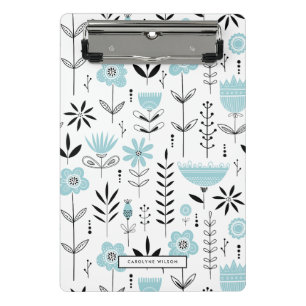 Mini Porte-bloc Modèle Floral Scandinave bleu personnalisé
