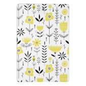 Mini Porte-bloc Modèle floral scandinave jaune (Dos)