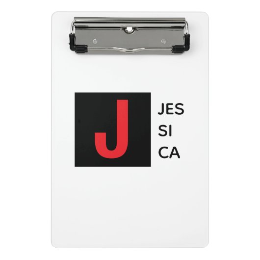 Mini Porte-bloc Modern Elegant Plain Professional Name Monogram (Devant)