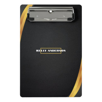 Mini Porte-bloc Modern Minimalist Black & Gold Pattern with Custom