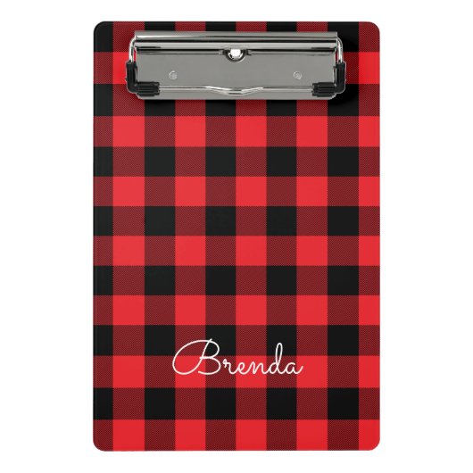 Mini Porte-bloc Modern Red and Black Buffalo Check (Devant)
