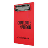 Mini Porte-bloc Modern Simple Black Red Minimalist Bold Text Name (Angle2)