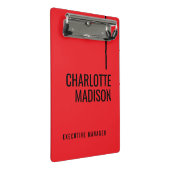 Mini Porte-bloc Modern Simple Black Red Minimalist Bold Text Name (Incliné)