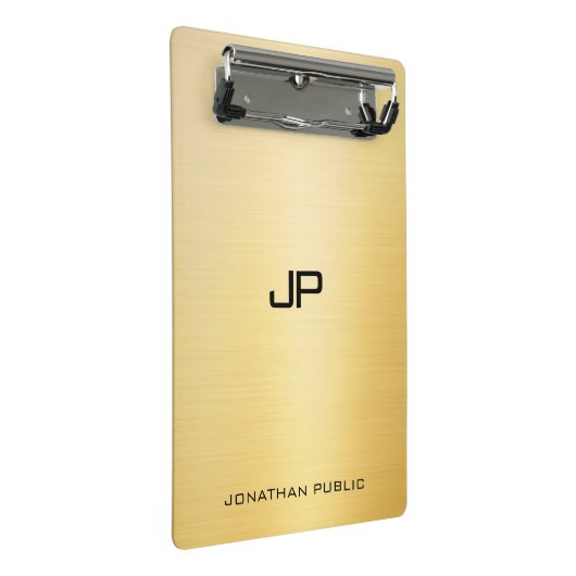 Mini Porte-bloc Moderne Elégant Monogramme Or Look Simple Modèle (Incliné)