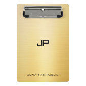 Mini Porte-bloc Moderne Elégant Monogramme Or Look Simple Modèle (Devant)