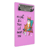 Mini Porte-bloc Mon chat et moi discutons un peu de vous (Incliné)