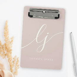 Mini Porte-bloc Monogram Initials Professional Minimal Rose Ivory