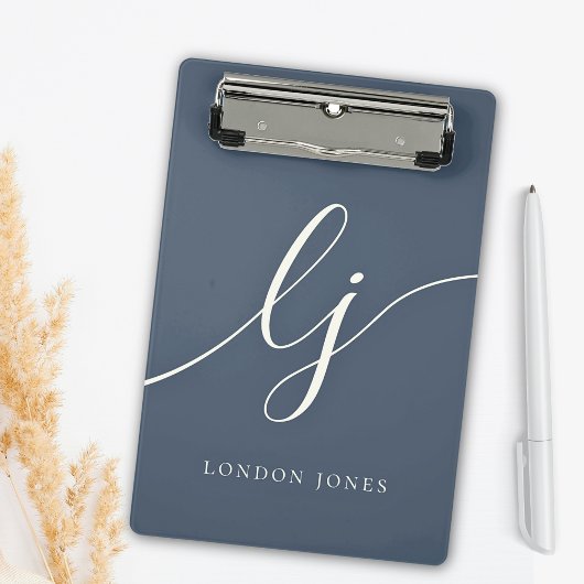 Mini Porte-bloc Monogram Initials Professional Minimal Script Name