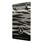 Mini Porte-bloc Monogramme Argent et zèbres noirs (Angle2)