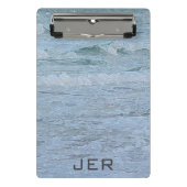 Mini Porte-bloc Monogramme Artiste Bleu Vert Océan Vagues Art (Devant)