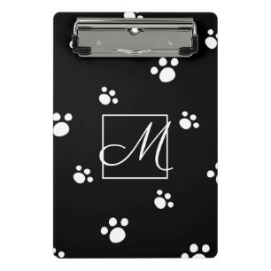Mini Porte-bloc Monogramme Black & White Cute Puppy Dog Empreinte
