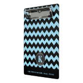 Mini Porte-bloc Monogramme Bleu et noir Chevron Stripes (Angle2)
