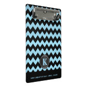 Mini Porte-bloc Monogramme Bleu et noir Chevron Stripes (Incliné)
