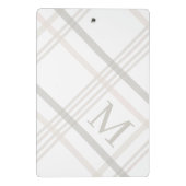 Mini Porte-bloc Monogramme Classic Élégant Minimal Initial Plaid (Dos)