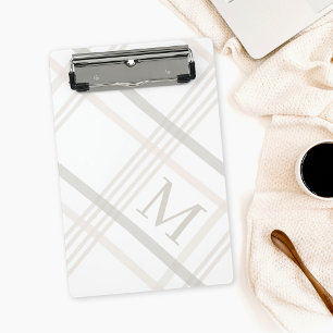 Mini Porte-bloc Monogramme Classic Élégant Minimal Initial Plaid