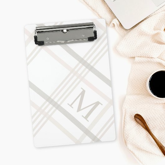 Mini Porte-bloc Monogramme Classic Élégant Minimal Initial Plaid