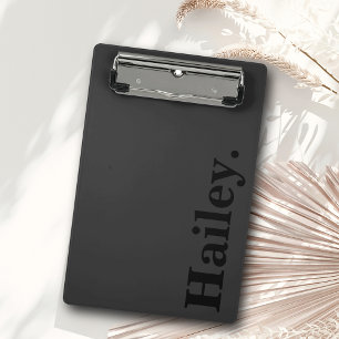 Mini Porte-bloc Monogramme Classic Élégant Minimal Nom noir