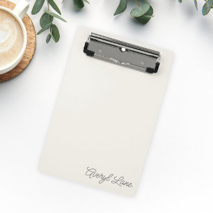 Mini Porte-bloc Monogramme classique élégant minimal ivoire Nom du