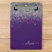 Mini Porte-bloc Monogramme de Parties scintillant d'argent violet