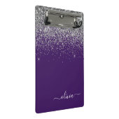 Mini Porte-bloc Monogramme de Parties scintillant d'argent violet (Incliné)