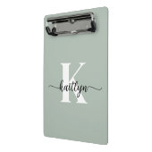 Mini Porte-bloc Monogramme de script vert Sage (Angle2)