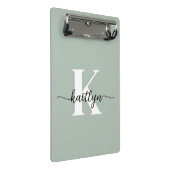 Mini Porte-bloc Monogramme de script vert Sage (Incliné)