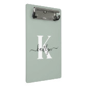 Mini Porte-bloc Monogramme de style moderne vert sauge (Incliné)