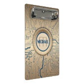 Mini Porte-bloc Monogramme d'en cuivre de l'électronique de carte (Incliné)