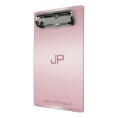 Mini Porte-bloc Monogramme d'or Rose personnalisé Modèle classique (Angle2)