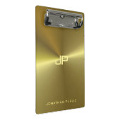 Mini Porte-bloc Monogramme élégant de l'or métallique moderne (Incliné)