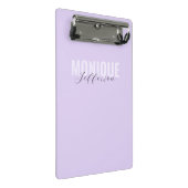 Mini Porte-bloc Monogramme élégant Nom moderne Lilac Lavender (Incliné)