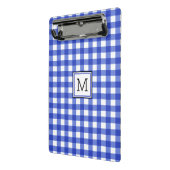 Mini Porte-bloc Monogramme En vichy bleu (Angle2)