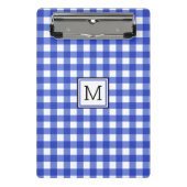 Mini Porte-bloc Monogramme En vichy bleu (Devant)