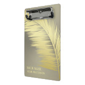 Mini Porte-bloc Monogramme feuille de palme tropicale dorée (Angle2)
