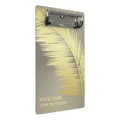 Mini Porte-bloc Monogramme feuille de palme tropicale dorée (Incliné)