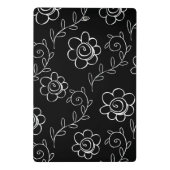 Mini Porte-bloc Monogramme floral noir et blanc simple (Dos)