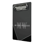 Mini Porte-bloc Monogramme gris noir artistique moderne (Angle2)