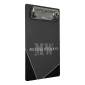Mini Porte-bloc Monogramme gris noir artistique moderne (Incliné)